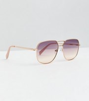 New Look Rose Gold Pilot Sunglasses